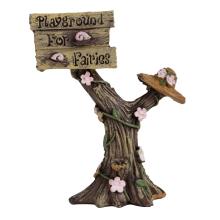 POLYRESINOVÝ KMEŇ STROMU S KLOBÚKOM, DOSKA, KVETY, HNEDÝ