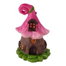 DOMČEK Z POLYRESINU SO STRECHOU Z KVETINÁČA, RUŽOVO-HNEDÝ