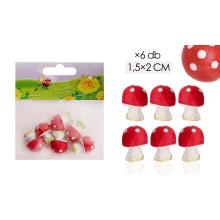 POLYRESINOVÉ HUBY, SADA 6 KUSOV, ČERVENÉ BODKY