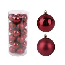 VIANOČNÁ OZDOBA, GUĽA, SADA, V PVC KRABICI, 24 KUSOV, BORDOVÁ