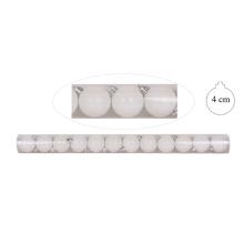 VIANOČNÁ OZDOBA, GUĽA, SADA, V PVC KRABICI, 12 KUSOV, BIELA