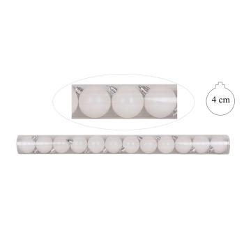 VIANOČNÁ OZDOBA, GUĽA, SADA, V PVC KRABICI, 12 KUSOV, BIELA