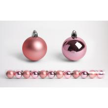 VIANOČNÁ OZDOBA, GUĽA, SADA, V PVC KRABICI, 12 KUSOV, PÚDROVO RUŽOVÁ