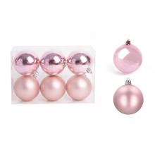 VIANOČNÁ OZDOBA, GUĽA, SADA, V PVC KRABICI, 6 KUSOV, PÚDROVO RUŽOVÁ