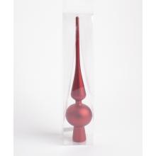 VIANOČNÁ OZDOBA, ČIPKOVANÁ OZDOBA, V PVC KRABICI, JASNE ČERVENÁ MATNÁ