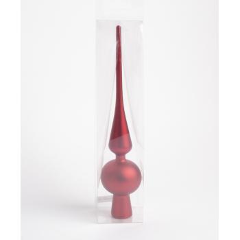 VIANOČNÁ OZDOBA, ČIPKOVANÁ OZDOBA, V PVC KRABICI, JASNE ČERVENÁ MATNÁ