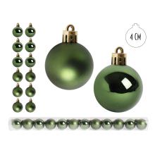 VIANOČNÁ OZDOBA GUĽA, SADA V PVC KRABICI, 12 KUSOV, TMAVOZELENÁ