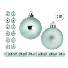 VIANOČNÁ OZDOBA GUĽA, SADA V PVC KRABICI, 12 KUSOV, TYRKYSOVÁ