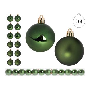 VIANOČNÁ OZDOBA GUĽA, SADA V PVC KRABICI, 12 KUSOV, TMAVOZELENÁ