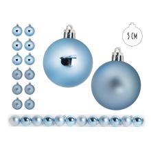 VIANOČNÁ OZDOBA GUĽA, SADA V PVC KRABICI, 12 KUSOV, AZÚROVO MODRÁ