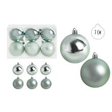 VIANOČNÁ OZDOBA GUĽA, SADA V PVC KRABICI, 6KS, TYRKYSOVÁ