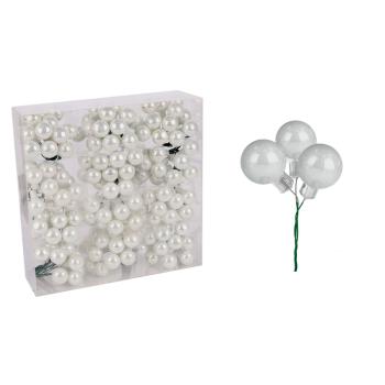 SKLENENÉ VIANOČNÉ OZDOBY, SADA BOBÚĽ V PVC KRABICI, 144 KUSOV, PERLEŤ