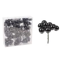 SADA SKLENENÝCH VIANOČNÝCH OZDÔB V PVC KRABICI, 144 KUSOV, ČIERNA