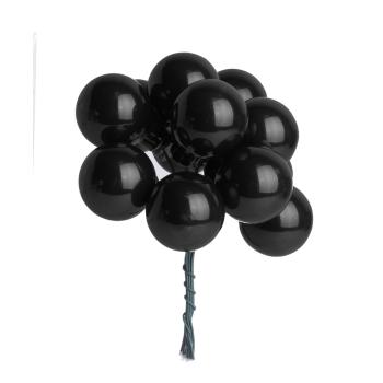 SADA SKLENENÝCH VIANOČNÝCH OZDÔB V PVC KRABICI, 72 KUSOV, LESKLÁ, ČIERNA