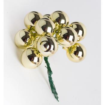 SKLENENÉ VIANOČNÉ OZDOBY, SADA BOBÚĽ V PVC KRABICI, 72 KUSOV, LESKLÉ, ŽLTÉ