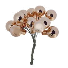 SADA SKLENENÝCH VIANOČNÝCH OZDÔB V PVC KRABICI, 144 KUSOV, LESKLÁ ZLATÁ