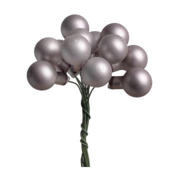 SADA SKLENENÝCH VIANOČNÝCH OZDÔB V PVC KRABICI, 144 KUSOV, MATNÝ DYM