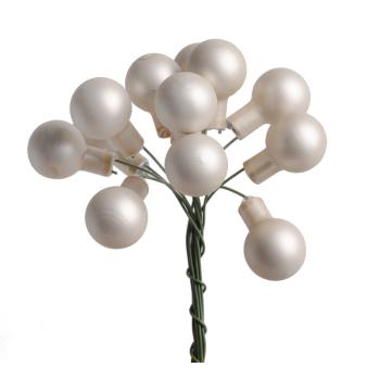 SADA SKLENENÝCH VIANOČNÝCH OZDÔB V PVC KRABICI, 144 KUSOV, MATNÁ KRÉMOVÁ