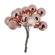 SADA SKLENENÝCH VIANOČNÝCH OZDÔB V PVC KRABICI, 144 KUSOV, LESKLÁ BROSKYŇA