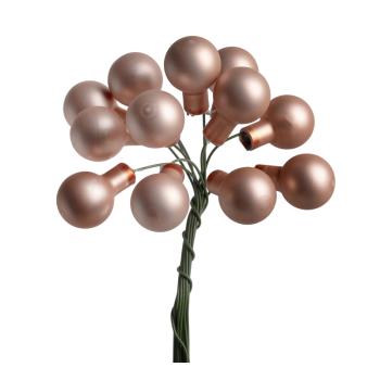 SADA SKLENENÝCH VIANOČNÝCH OZDÔB V PVC KRABICI, 144 KUSOV, MATNÁ BROSKYŇA