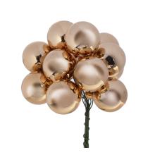 SADA SKLENENÝCH VIANOČNÝCH OZDÔB V PVC KRABICI, 72 KUSOV, LESKLÁ ZLATÁ