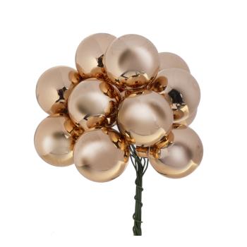 SADA SKLENENÝCH VIANOČNÝCH OZDÔB V PVC KRABICI, 72 KUSOV, LESKLÁ ZLATÁ