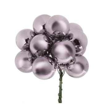 SADA SKLENENÝCH VIANOČNÝCH OZDÔB V PVC KRABICI, 72 KUSOV, SVETLÝ DYM