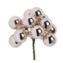 SADA SKLENENÝCH VIANOČNÝCH OZDÔB V PVC KRABICI, 72 KUSOV, LESKLÁ KRÉMOVÁ