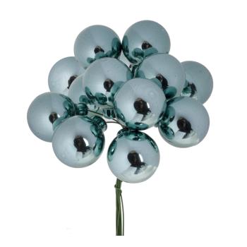 SADA SKLENENÝCH VIANOČNÝCH OZDÔB V PVC KRABICI, 72 KUSOV, LESKLÁ ZELENÁ