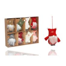 DEKORÁCIA FÚZY NA NOS V DARČEKOVEJ KRABIČKE, 8 KUSOV, PLETENÁ BAMBUĽKA, HNEDÁ