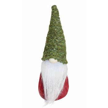 DEKOR PLSTENÉ FÚZY, PLETENÁ ZELENÁ ČIAPKA A ČERVENÉ ŠATY S BIELYMI FÚZMI