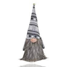 DEKOR PLSTENÉ FÚZY NA NOSE , PLETENÉ V ŠEDEJ A BIELEJ ČIAPKE