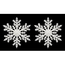 SADA ZÁVESNÝCH VIANOČNÝCH DEKORÁCIÍ SNEHOVÝCH VLOČIEK, 2 KUSY, BIELY LESK