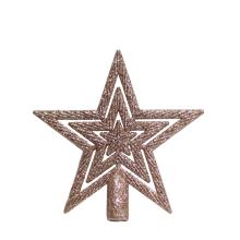 VIANOČNÁ ČIPKOVANÁ HVIEZDA, RUŽOVO ZLATÉ TRBLIETKY