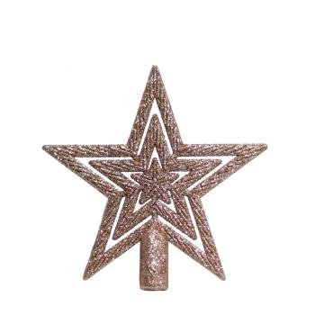 VIANOČNÁ ČIPKOVANÁ HVIEZDA, RUŽOVO ZLATÉ TRBLIETKY