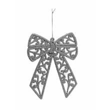 ZÁVESNÁ VIANOČNÁ DEKORÁCIA MAŠĽA, ZIRKÓNOVÝ VZOR, STRIEBRO