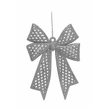 ZÁVESNÁ VIANOČNÁ OZDOBA MAŠĽA, PRIESVITNÁ, STRIEBORNÁ