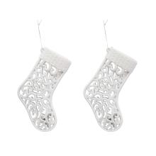 SADA VIANOČNÝCH DEKORÁCIÍ SO ZÁVESOM, 2 KUSY, BIELY LESK