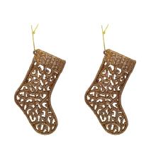 SADA ZÁVESNÝCH VIANOČNÝCH OZDÔB, 2 KUSY, RUŽOVO ZLATÝ LESK