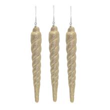 SADA ZÁVESNÝCH VIANOČNÝCH DEKORÁCIÍ, 3 KUSY, ZLATÝ LESK