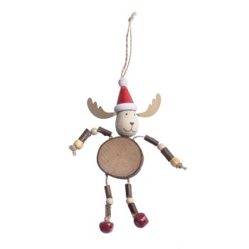 DEKORÁCIA DREVENÝ SOB S KLOBÚKOM SANTA CLAUS