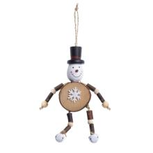 DEKOR DREVENÝ ZÁVESNÝ SNEHULIAK S KLOBÚKOM