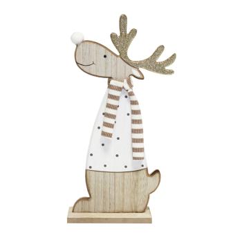 DEKORÁCIE DREVENÝ SOB, STOJACI, BODKY, BIELY