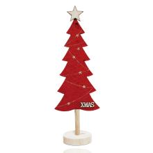 OZDOBNÁ DREVENÁ BOROVICA S NÁPISOM "CHRISTMAS", ČERVENÁ