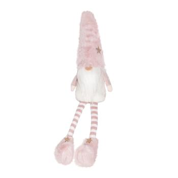 DEKORATÍVNE TEXTILNÉ FÚZY SO ZÁVESNÝMI NOŽIČKAMI, BIELO-RUŽOVÉ