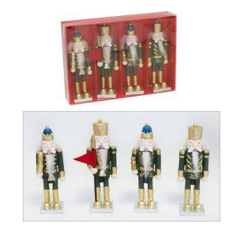 DEKOR POLYRESINOVÝ LUSKÁČIK NA ORECHY V DARČEKOVEJ KRABIČKE, 4 KUSY, TMAVOZELENÝ