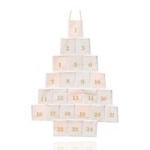 DEKOR TEXTILNÝ ADVENTNÝ KALENDÁR BOROVICA, RUŽOVO ŠEDÁ