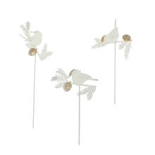 DEKOR KOVOVÝ VTÁK, BIELY