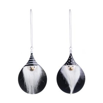 DEKOR KOVOVÁ ZÁVESNÁ OZDOBA GUĽA NA FÚZY, ČIERNA