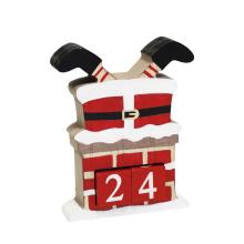 DEKOR DREVENÝ ADVENTNÝ KALENDÁR SANTA BODY, ČERVENÝ